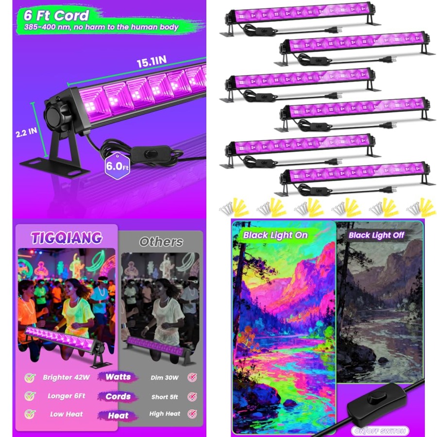Party Supplies - 4W Pack LED Black Light Bar,