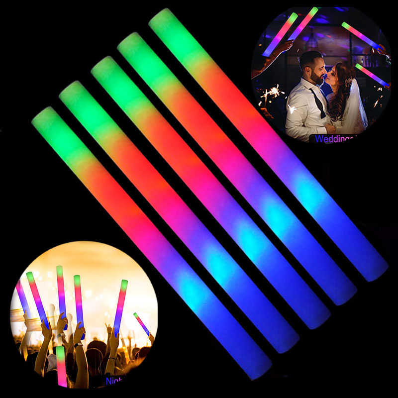 Flashing Led Foam Sticks Party - 30/60pcs LED Glow Foam Stick Flashing