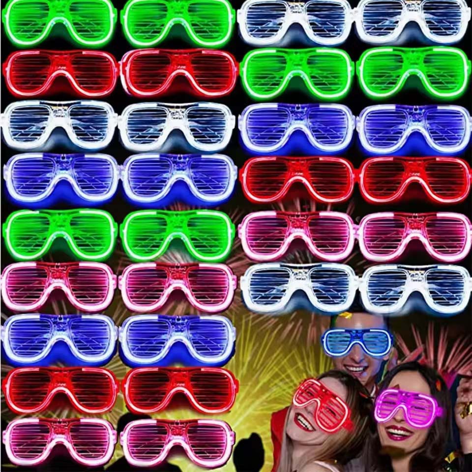 Glow In The Dark Party Glasses - 5-50 Pcs Light Up LED Glasses