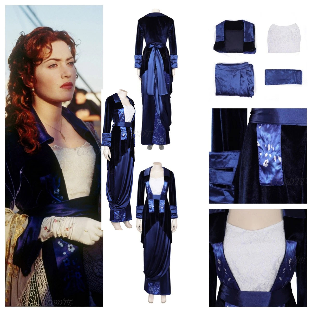Medieval Renaissance Dress Women - Ruth DeWitt Bukater Cosplay Titanic Fantasia