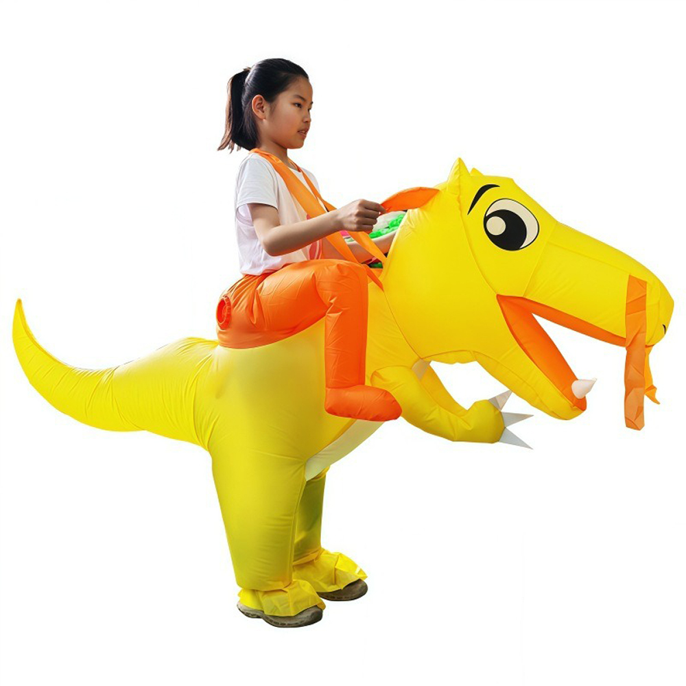 Inflatable Dinosaur Costume Adult - Child Riding Dinosaur Inflatable Suit Yellow