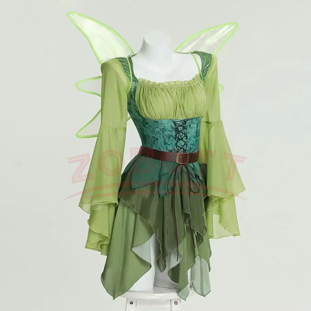 Medieval Renaissance Dress Women - Women's Elf Medieval Green Fairy Dress