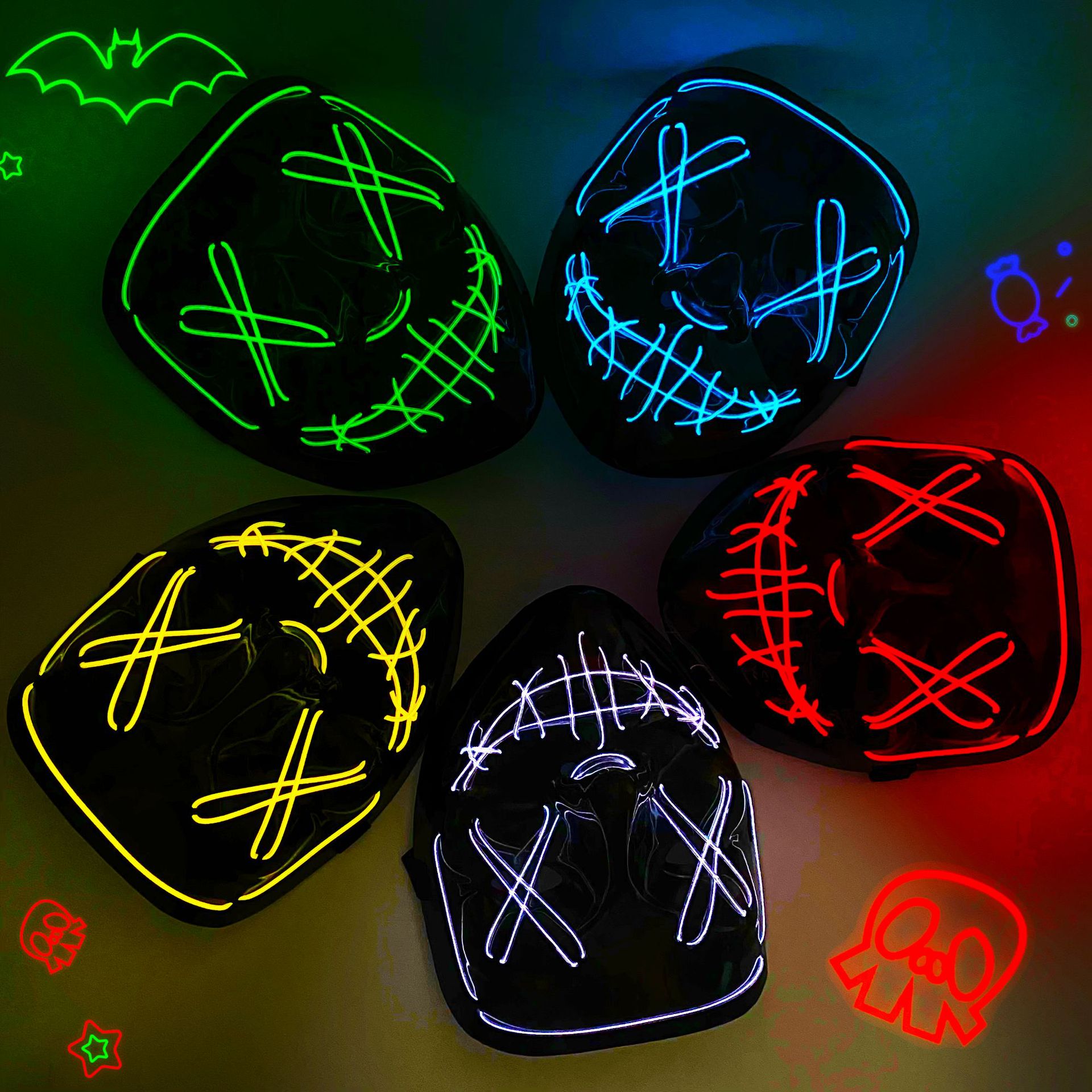 Led Purge Mask Halloween - Led Mask Halloween Carnival Christmas Masquerade