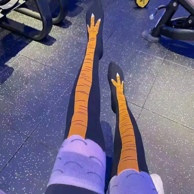 Funny Chicken Leg Socks - Trendy Women Socks With Knee Length