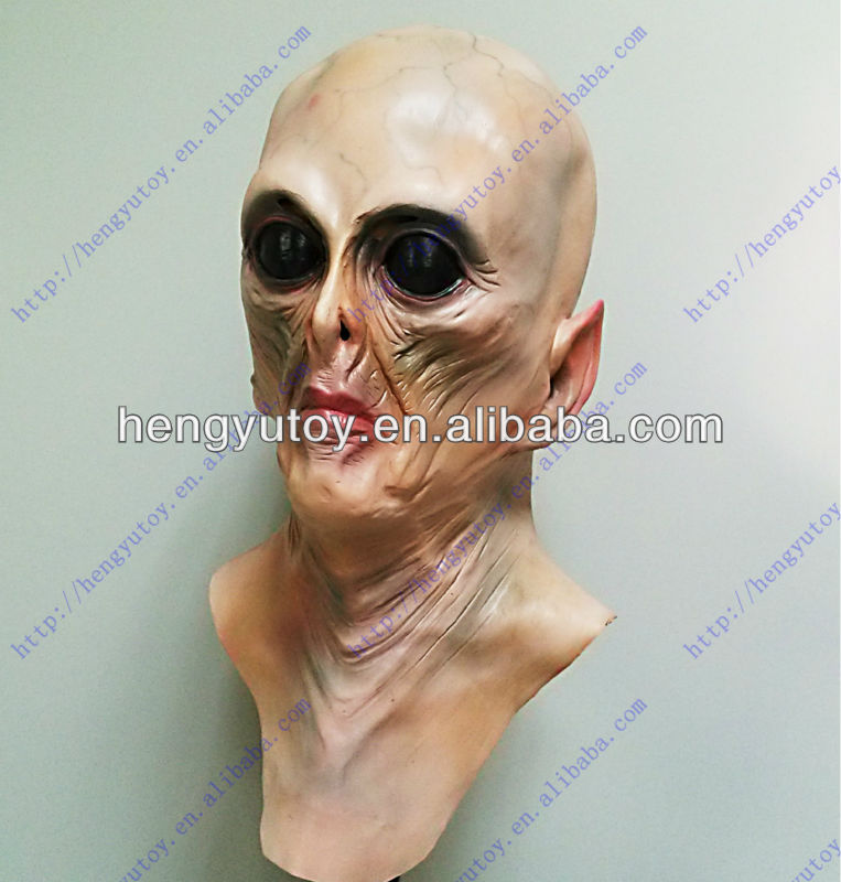 Latex Alien Mask Realistic - Deluxe Alien Mask Realistic Latex Full