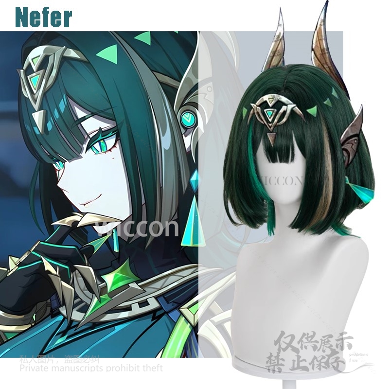Anime Cosplay Wig Heat Resistant - Anime Game Genshin Impact New Nefer