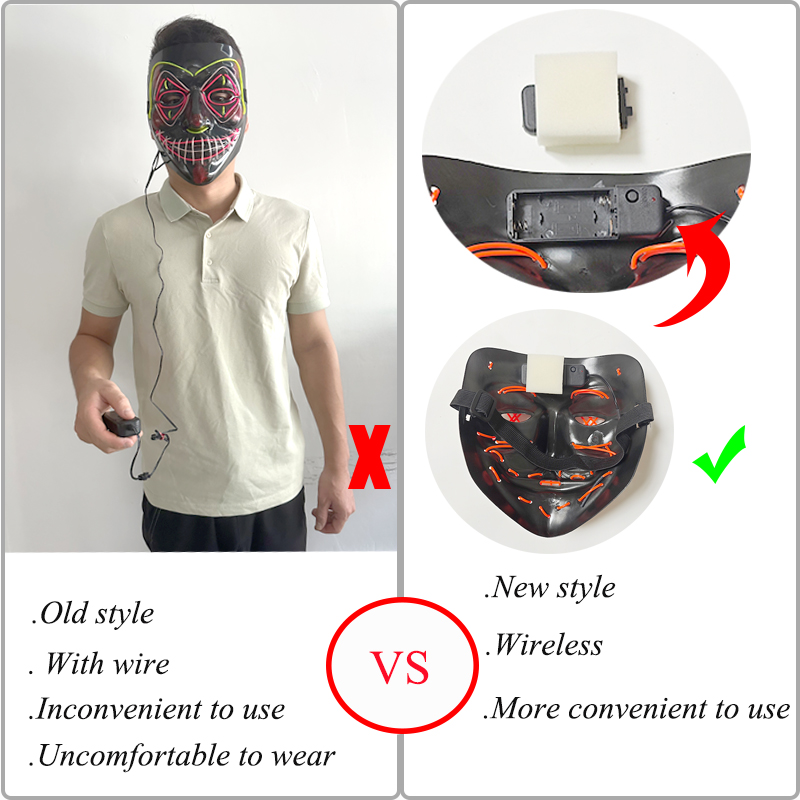 Led Purge Mask Halloween - 5pcs Wholesale Scary Halloween Rave Party