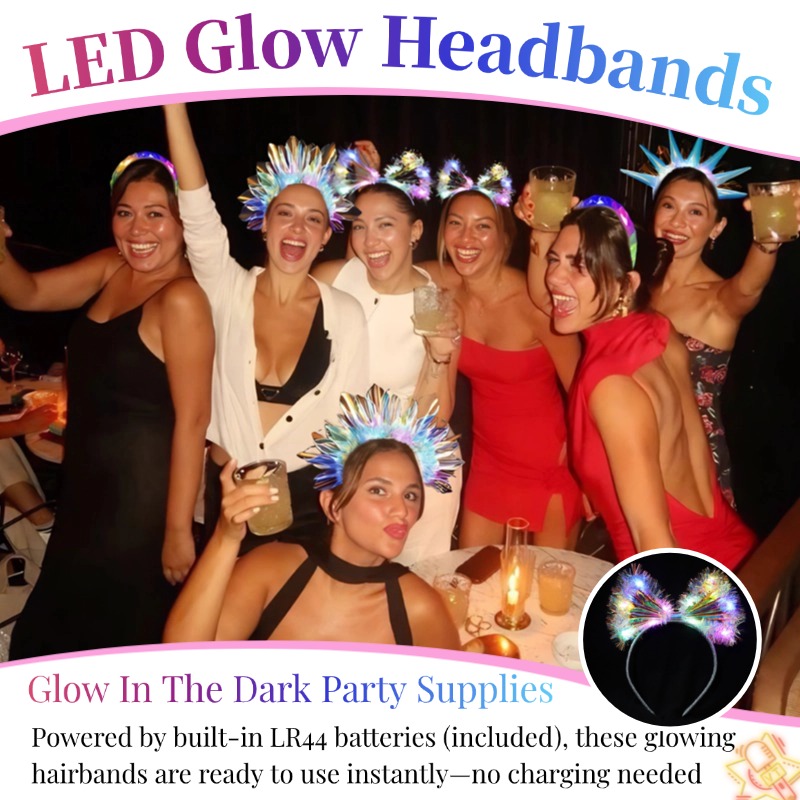 4-24Pcs LED Headbands Glow Par - огляд і ціна Glow In The Dark Party Glasses