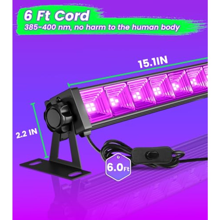 4W Pack LED Black Light Bar, B - огляд і ціна Party Supplies