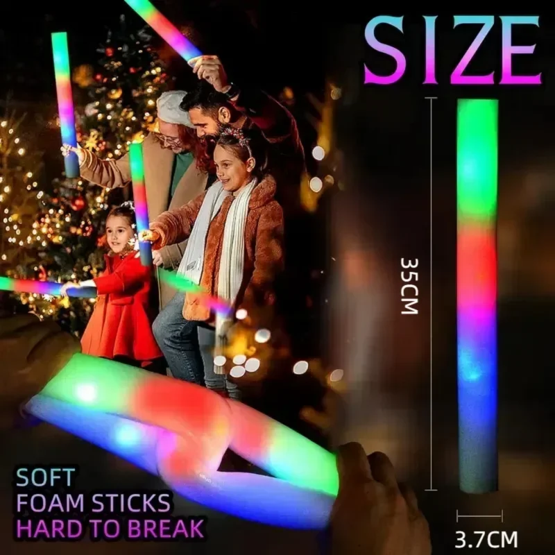 30Pcs Foam Glow Sticks with 3  - огляд і ціна Flashing Led Foam Sticks Party