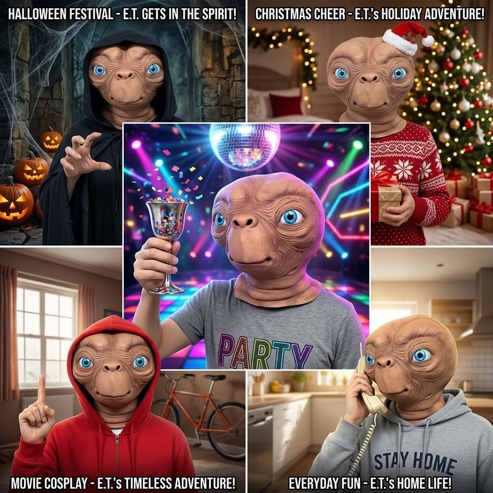 Realistic ET Alien Latex Mask  - огляд і ціна Latex Alien Mask Realistic