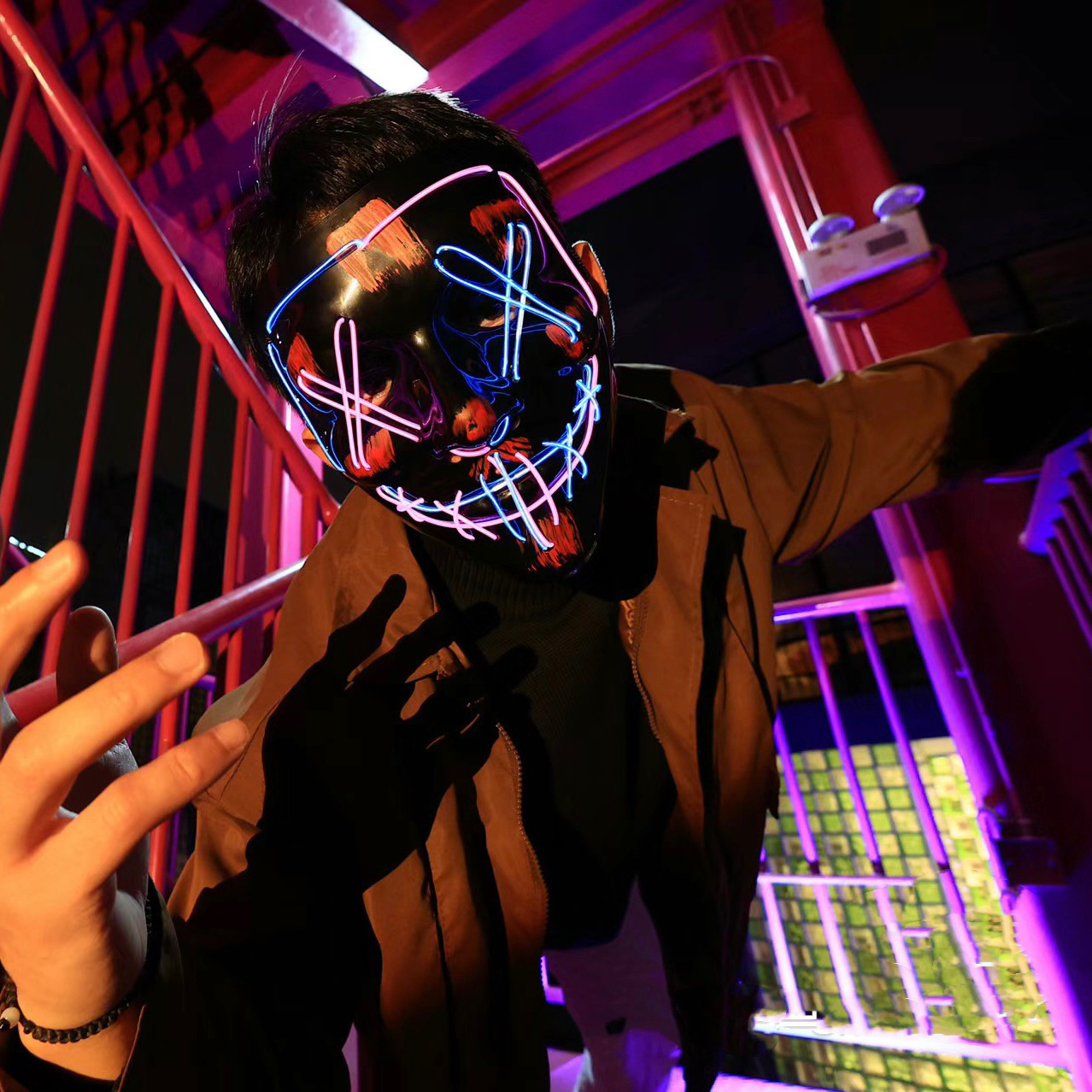 Wireless Neon LED Purge Mask G - огляд і ціна Led Purge Mask Halloween