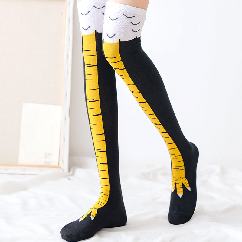 1Pairs Women Print Knee High S - огляд і ціна Funny Chicken Leg Socks