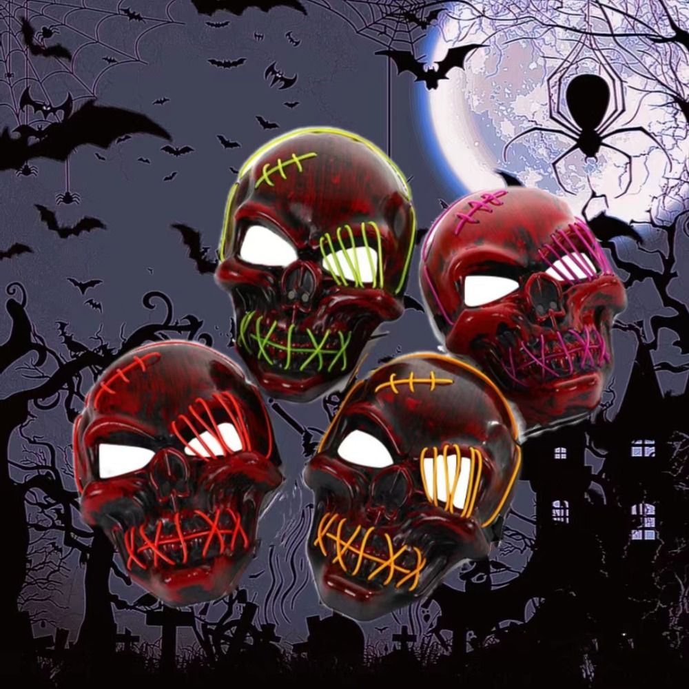 Gothic Halloween Skull Glowing - огляд і ціна Led Purge Mask Halloween