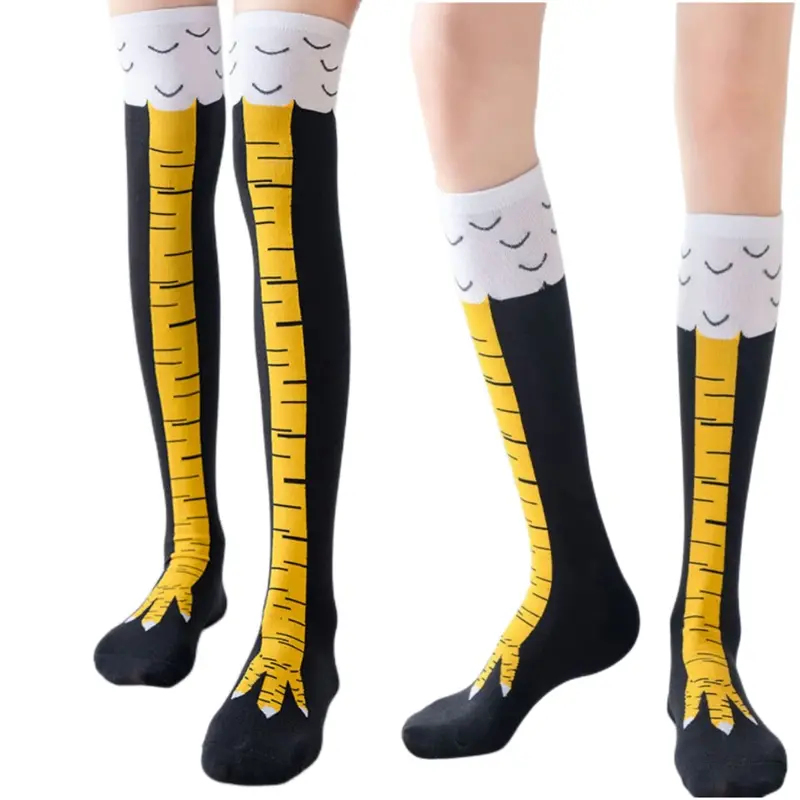 1/2/4Pairs Women Knee High Soc - огляд і ціна Funny Chicken Leg Socks