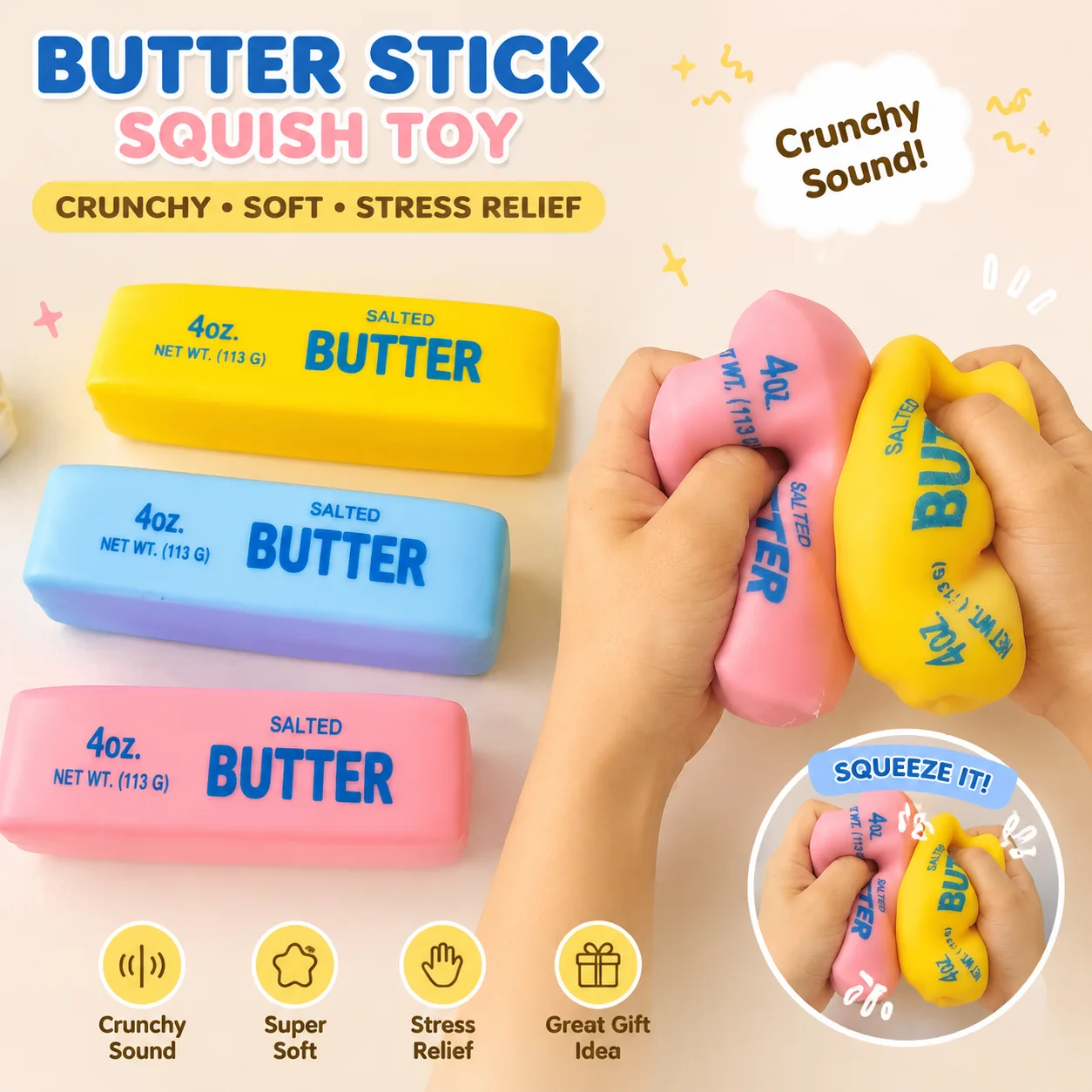 Realistic Butter Stick Squishy - огляд і ціна Novelty Gifts