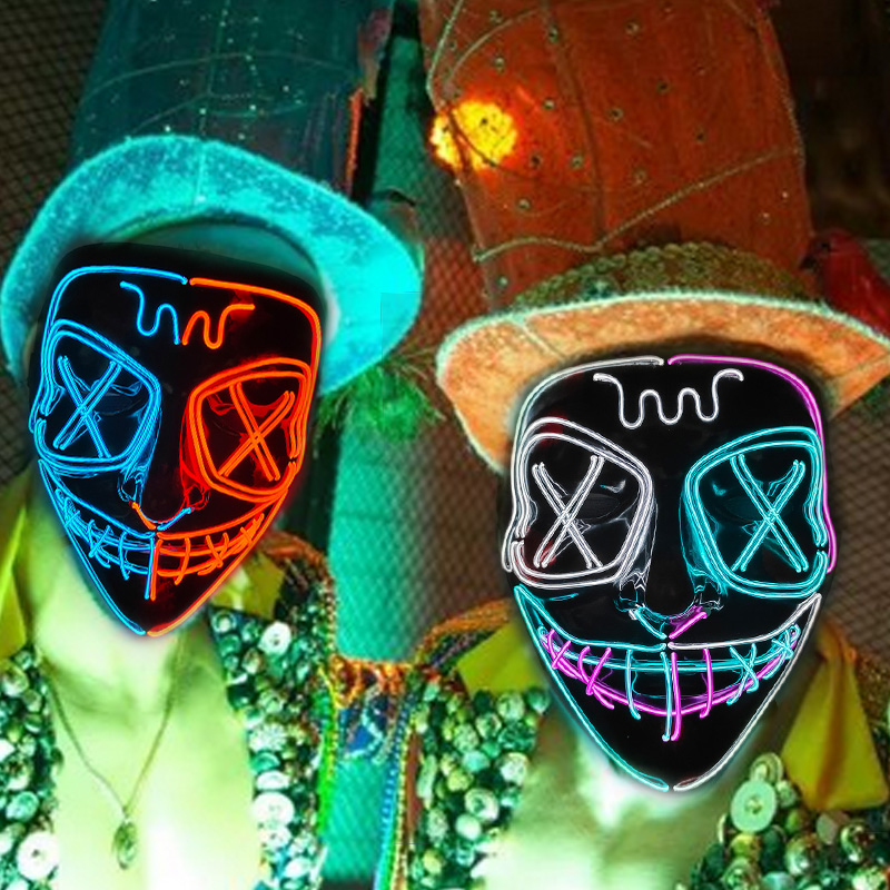 Wireless LED Glowing Mask EL N - огляд і ціна Led Purge Mask Halloween