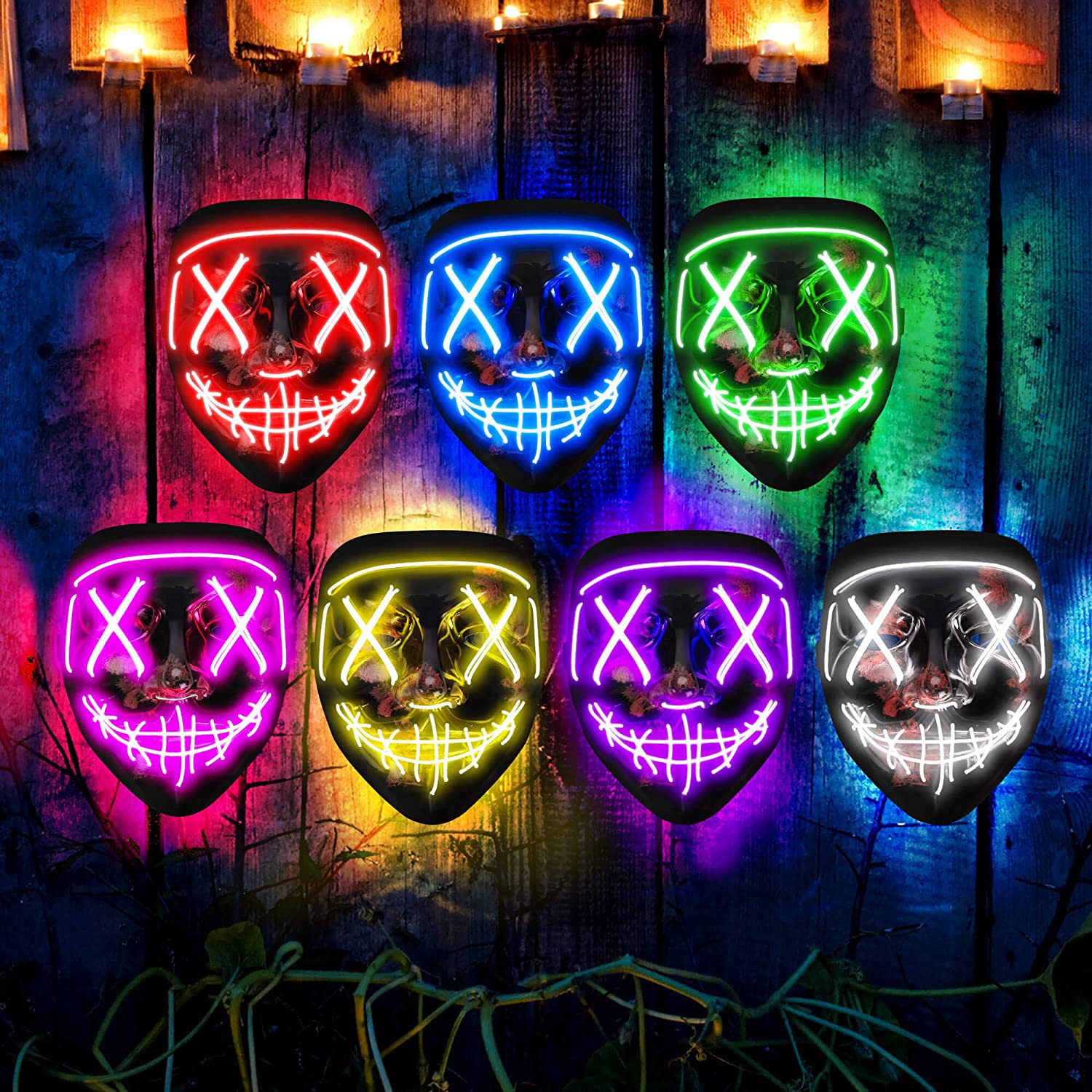 Wireless Scary Glowing Mask LE - огляд і ціна Led Purge Mask Halloween