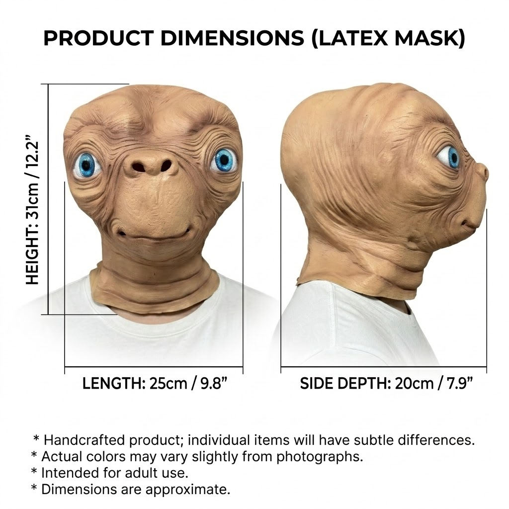 ET Alien Latex Mask Halloween  - огляд і ціна Latex Alien Mask Realistic