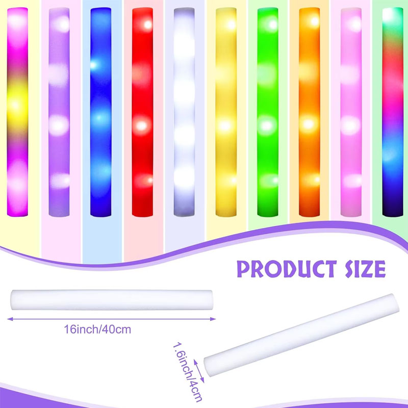 20Pcs Foam Glow Sticks Colorfu - огляд і ціна Flashing Led Foam Sticks Party