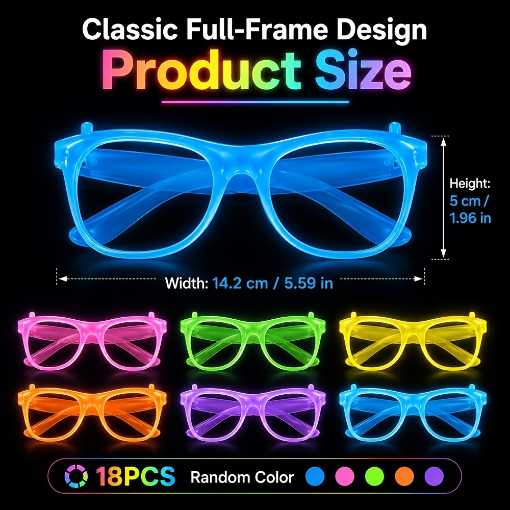 5/12 Pairs of Randomly Colored - огляд і ціна Glow In The Dark Party Glasses