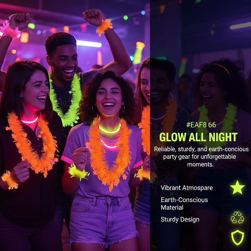 Neon Glow Star Lei Set UV Reac - огляд і ціна Glow In The Dark Party Glasses