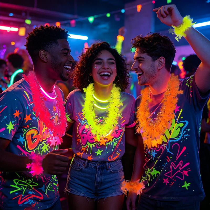 Neon Glow Star Lei Set UV Reac - огляд і ціна Glow In The Dark Party Glasses