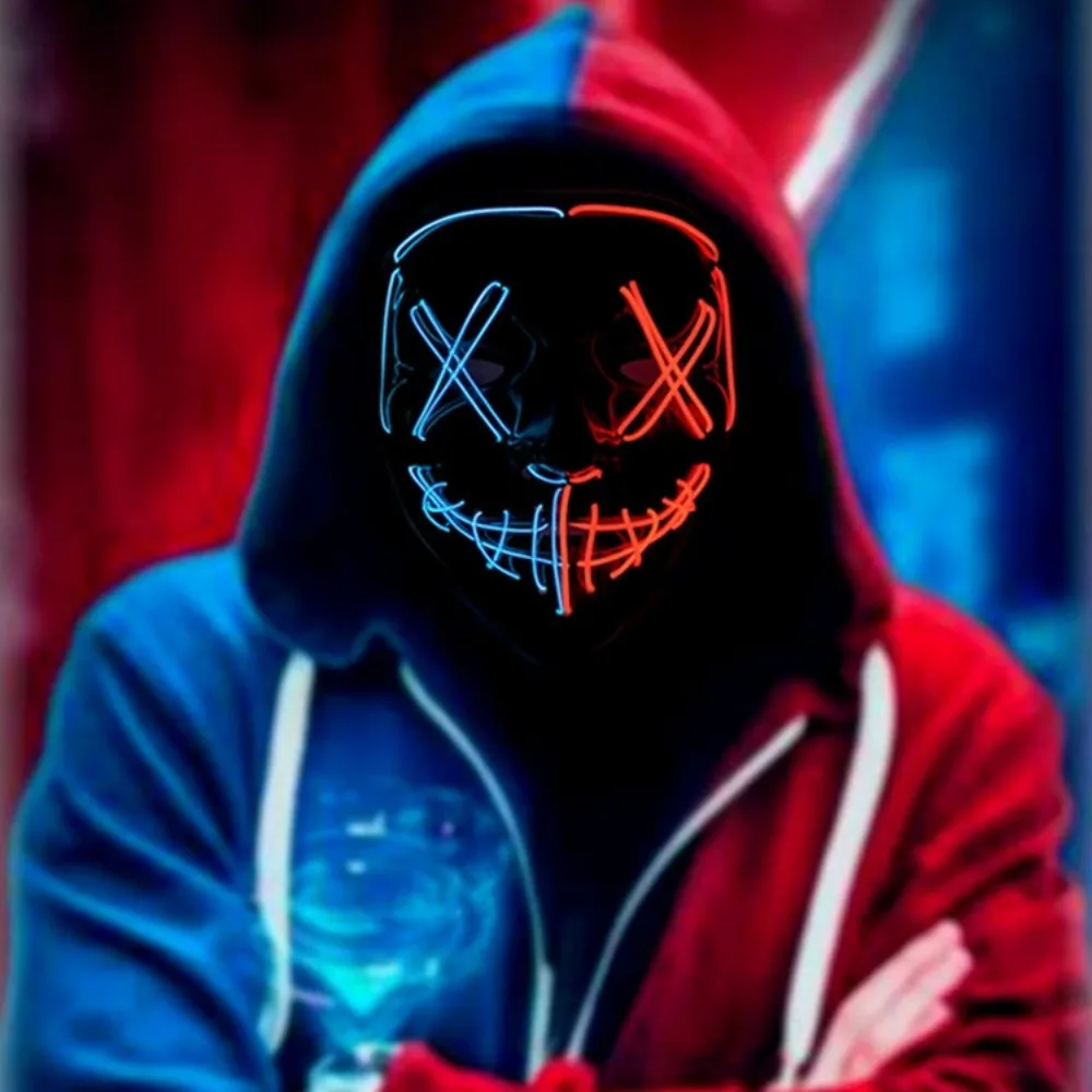 Hot Sale Halloween Glowing Sca - огляд і ціна Led Purge Mask Halloween