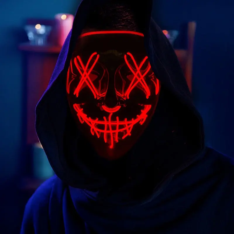Hot Sale Halloween Glowing Sca - огляд і ціна Led Purge Mask Halloween
