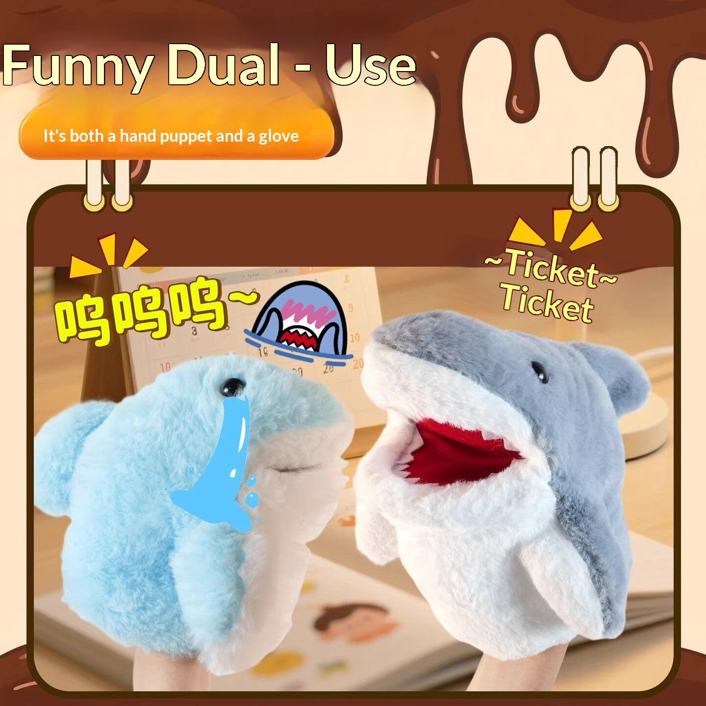 Shark Hand Puppet Plush Shark  - огляд і ціна Prank Toys