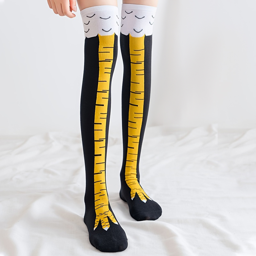 1 Pairs Women Knee High Socks  - огляд і ціна Funny Chicken Leg Socks