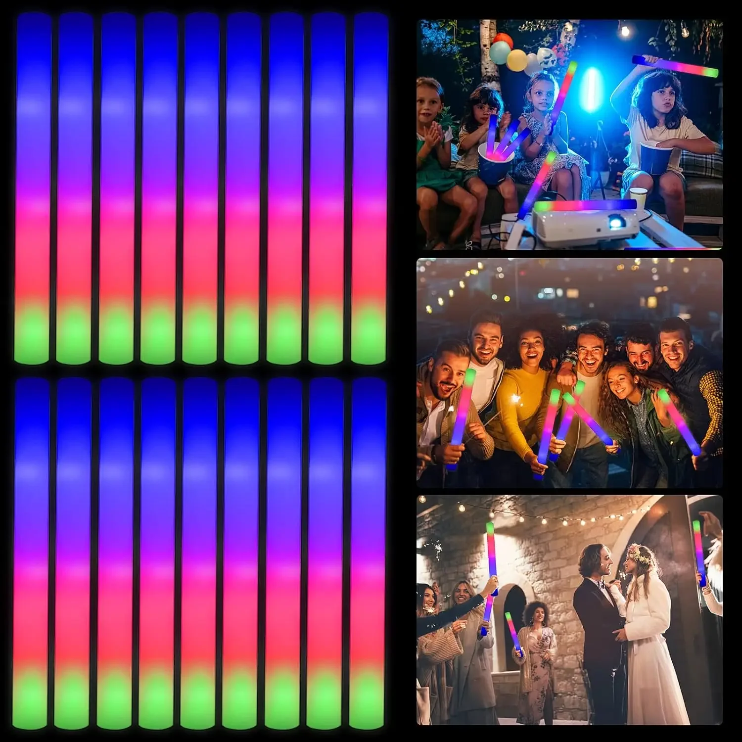 2Z-50PCS Led Foam Glow Sticks  - огляд і ціна Flashing Led Foam Sticks Party