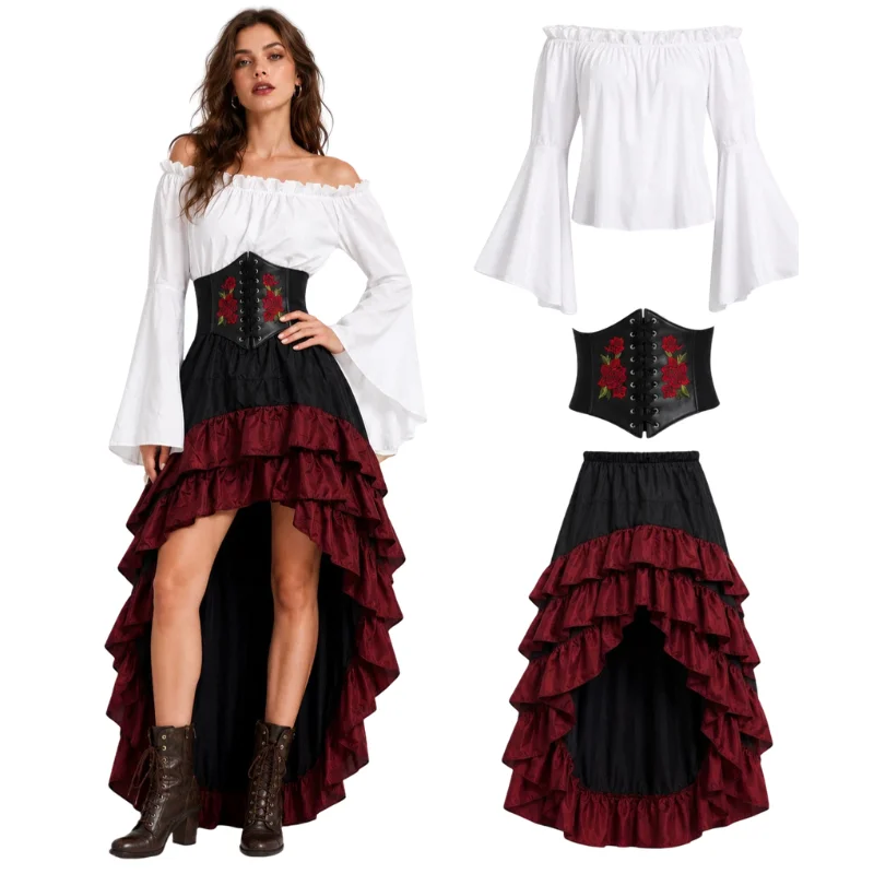 Halloween Medieval Retro Pirat - огляд і ціна Medieval Renaissance Dress Women
