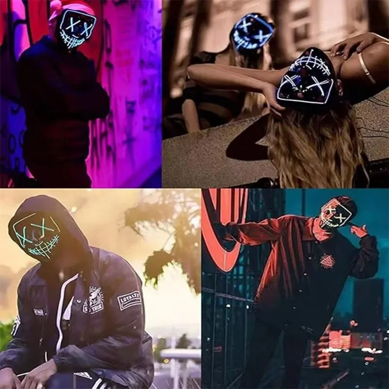 Led Mask Halloween Carnival Ch - огляд і ціна Led Purge Mask Halloween