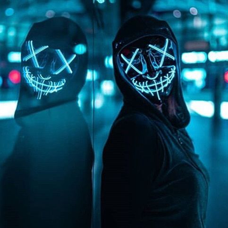 1P Scary Halloween Colplay Lig - огляд і ціна Led Purge Mask Halloween